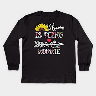 Happiness is being a nonnie mothers day gift Kids Long Sleeve T-Shirt